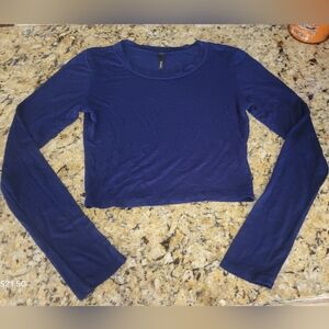 Women's Gojane Blue Long Sleeve Crop Top Size Small